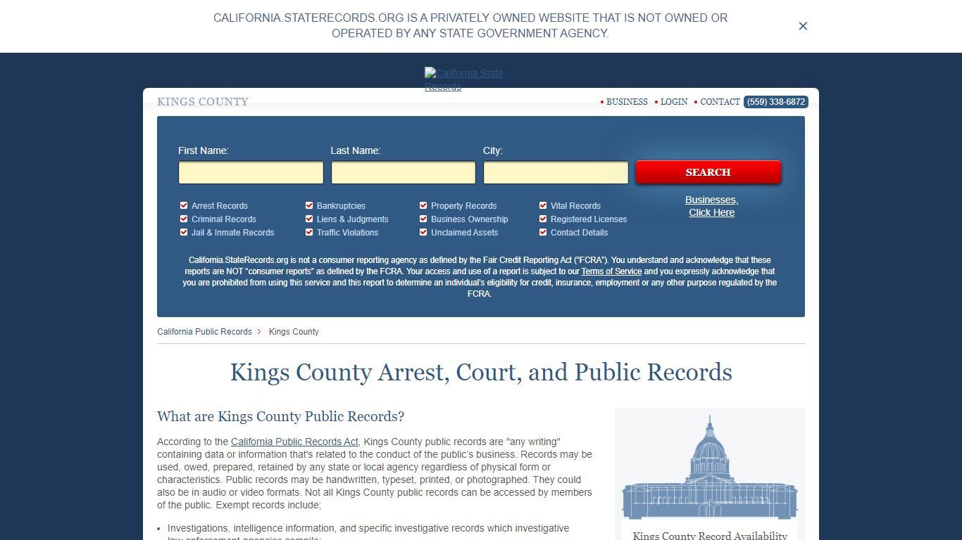 Kings County Arrest, Court, and Public Records