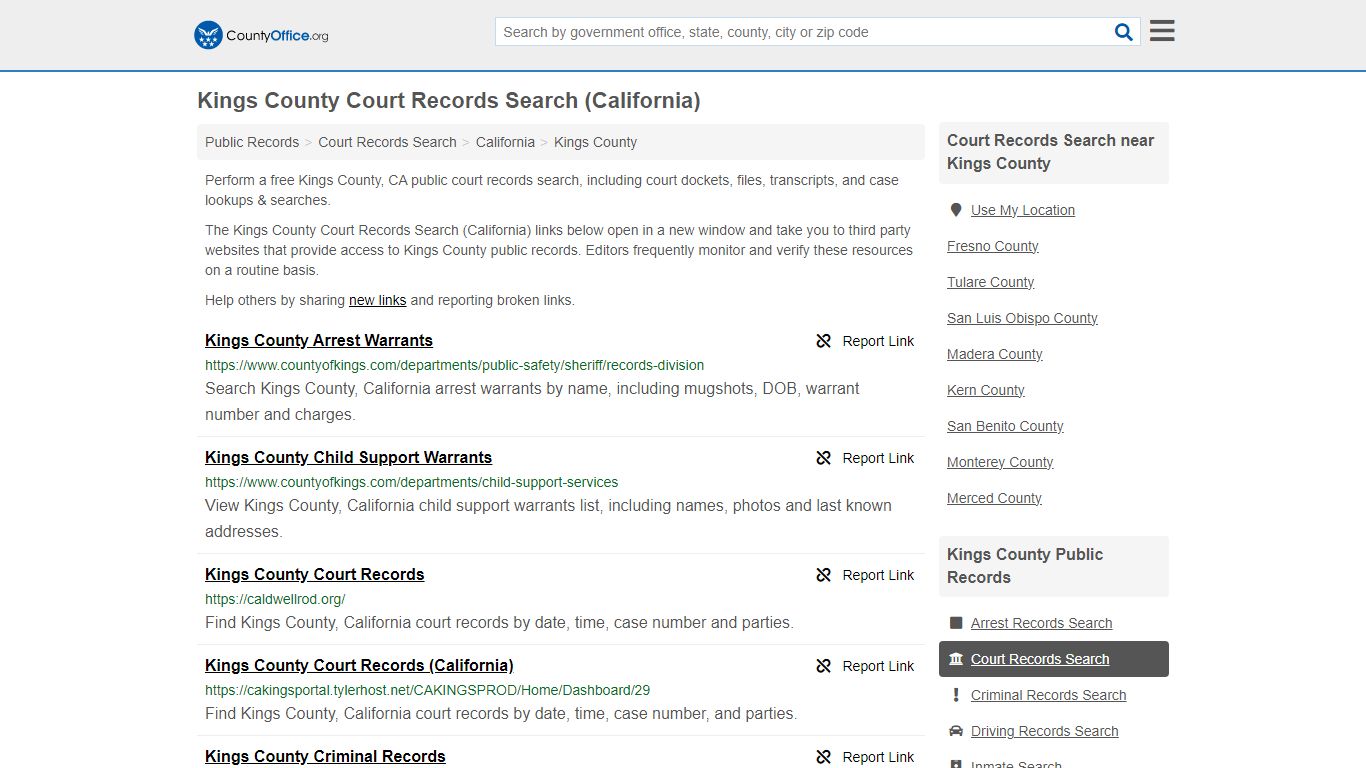 Kings County Court Records Search (California) - County Office