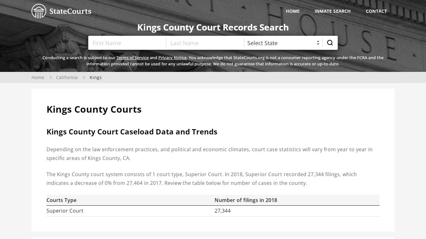 Kings County, CA Courts - Records & Cases - StateCourts